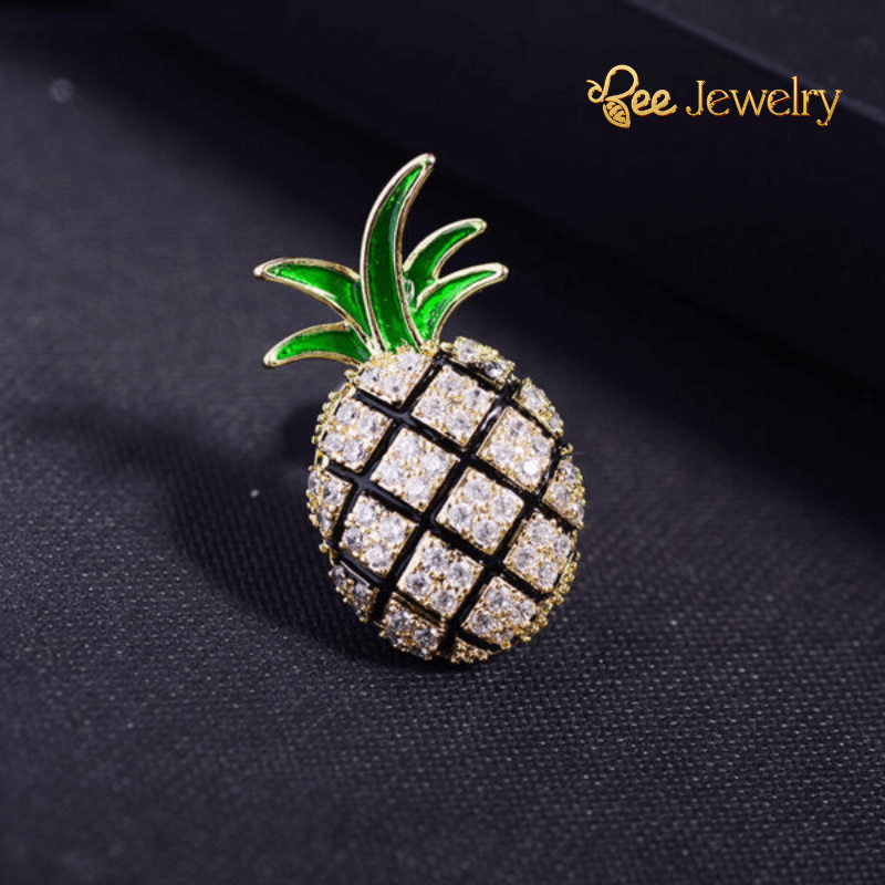 Pin Cài Áo Quả Dứa Đính Đá