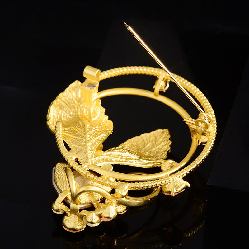 Trâm Cài Áo Lá Vàng Đính Pha Lê Ánh Kim - Hình ảnh 4