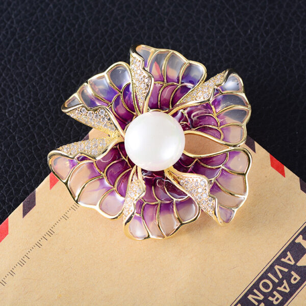 trâm cài áo hoa tím đính phale