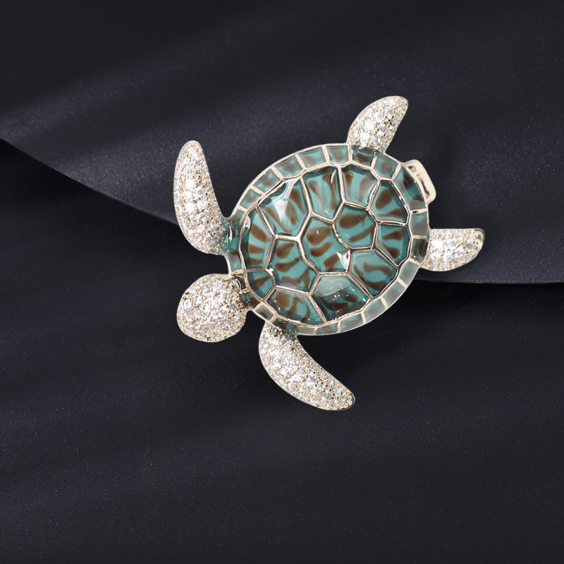 Trâm Cài Áo Rùa Biển Xanh Ngọc - Hình ảnh 3