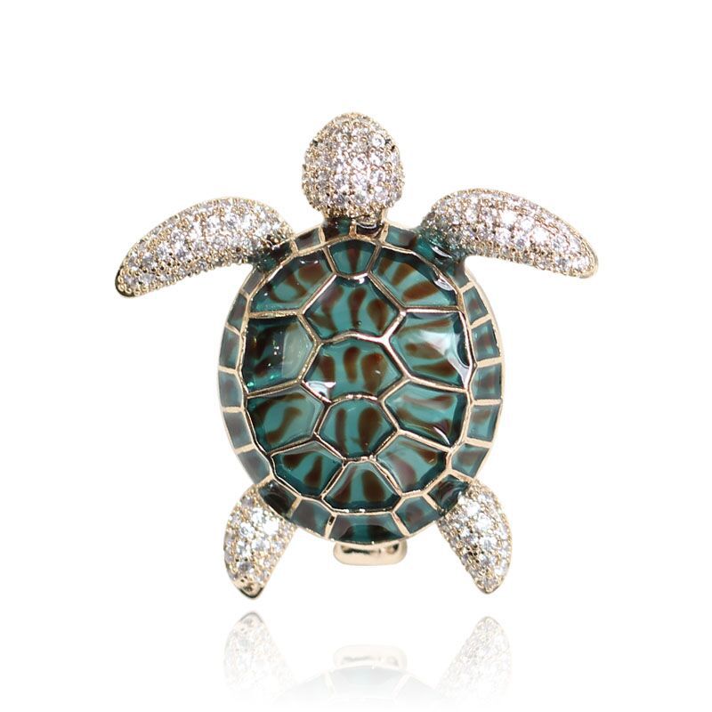 Trâm Cài Áo Rùa Biển Xanh Ngọc - Hình ảnh 5