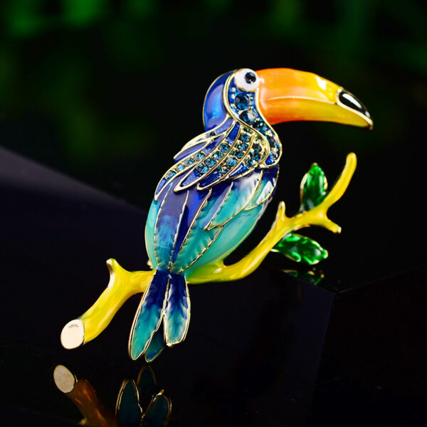 trâm cài áo con vẹt tráng men