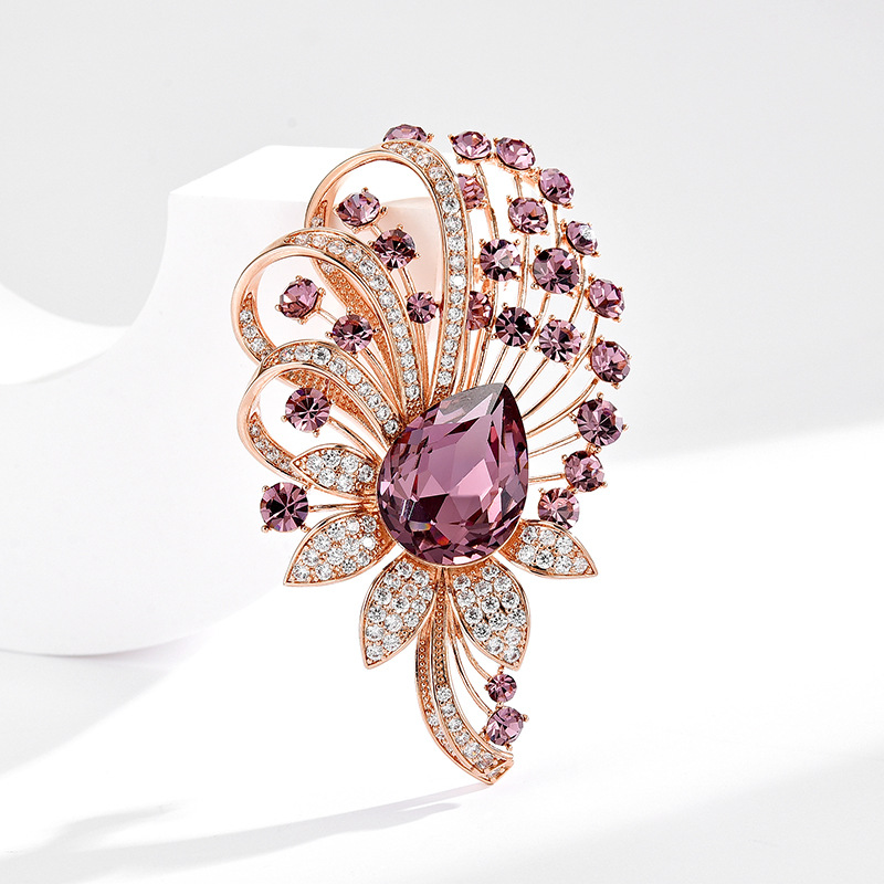 Trâm Cài Áo Hoa Đính Đá Phale Cao Cấp - Hình ảnh 2