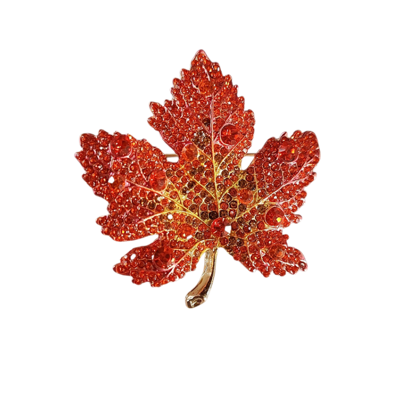 trâm cài áo lá phong đỏ