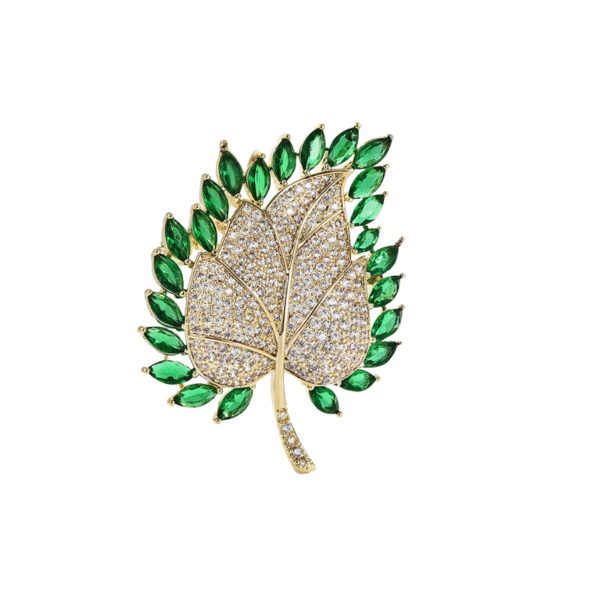 trâm cài áo chiếc lá đính phale xanh