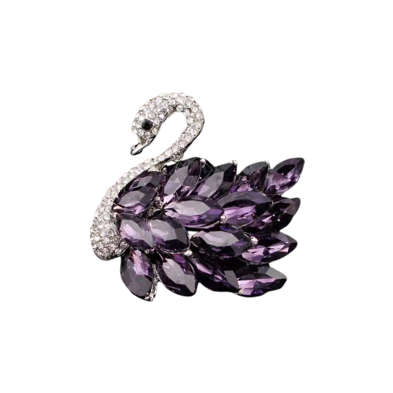 trâm cài áo thiên nga đính phale tím