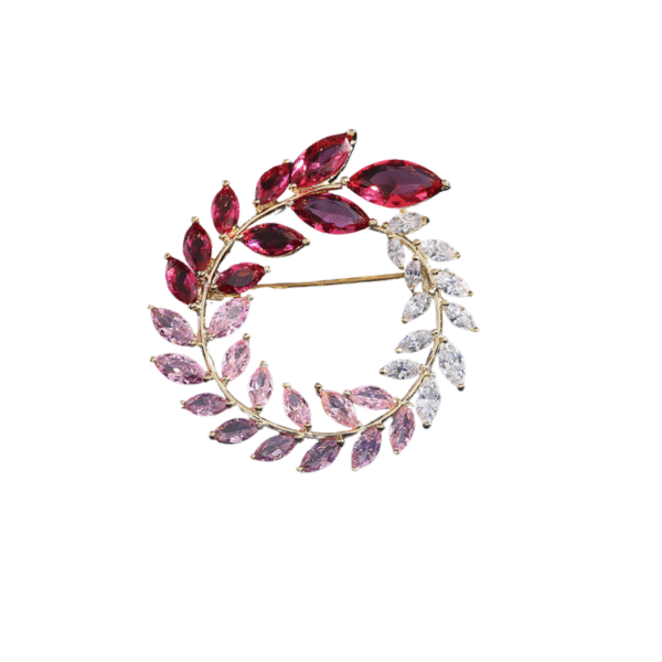 trâm cài áo vòng lá nguyệt quế phale hồng