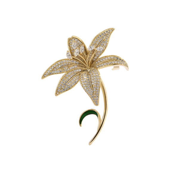 trâm cài áo hoa ly đính đá cao cấp