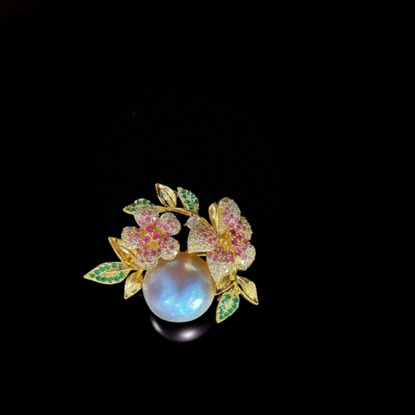 tram cài áo nhành hoa mẫu đơn