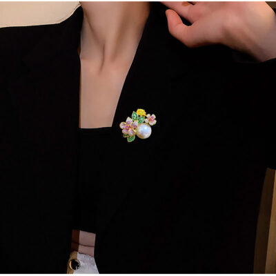 trâm cài áo nhành hoa mẫu đơn