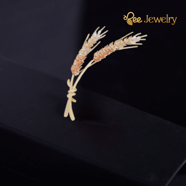 trâm cài áo bông lúa đính đá phale