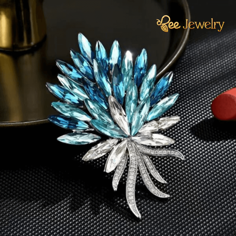 trâm cài áo bông lúa mì xanh đính phale cao cấp