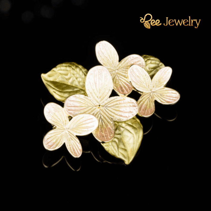 trâm cài áo hoa lá