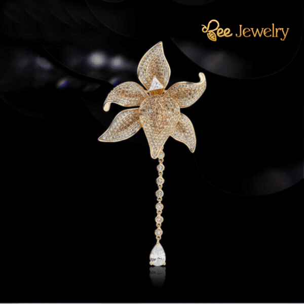 traamc ài áo hoa lily đính đá