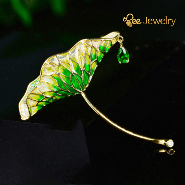 trâm cài áo lá sen xanh