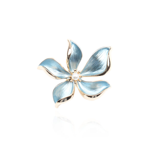 trâm cài áo bông hoa tráng men xanh nhẹ nhàng