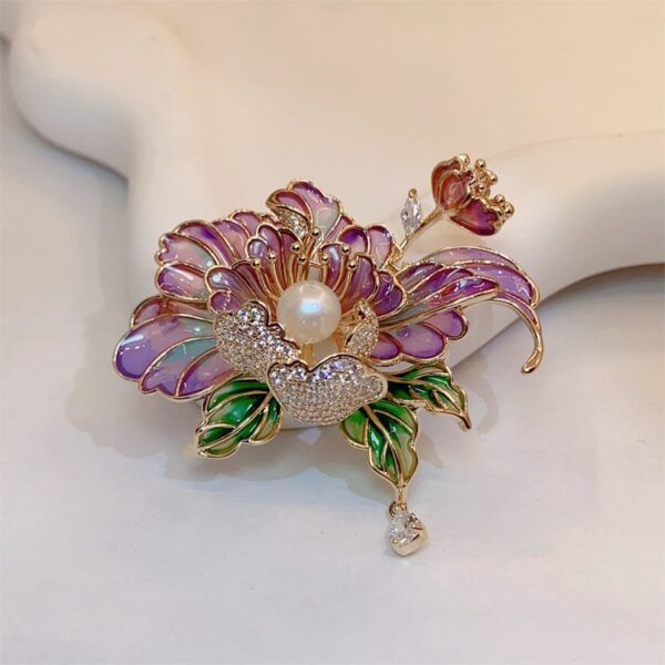 hoa cài áo, cài áo hoa mẫu đơn tím