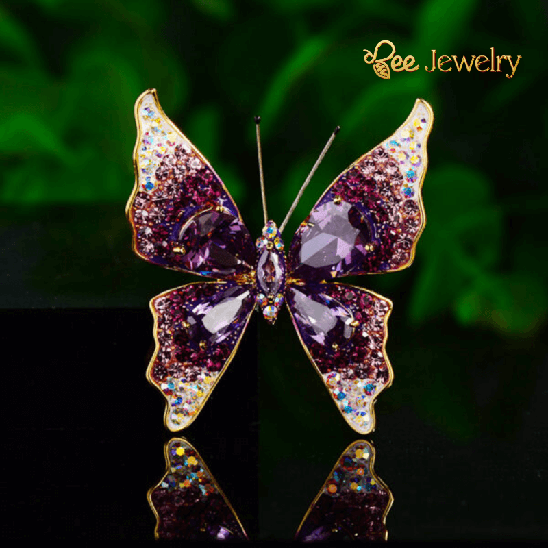 trâm cài áo bươm bướm đính phale tím