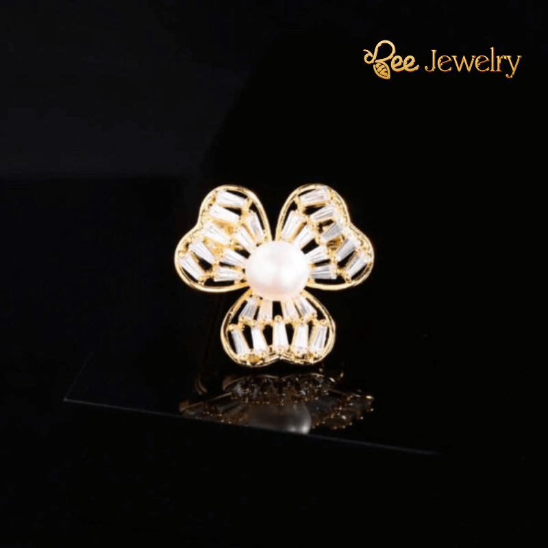 Trâm Cài Áo Hoa Đính Ngọc Trai