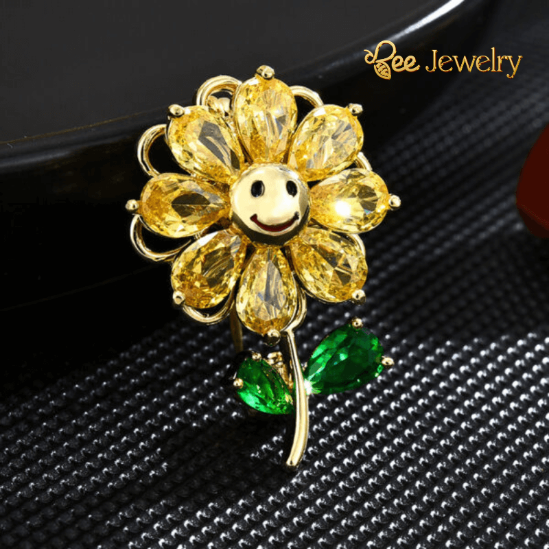 Trâm Cài Áo Hoa Hướng Dương Đính Phale