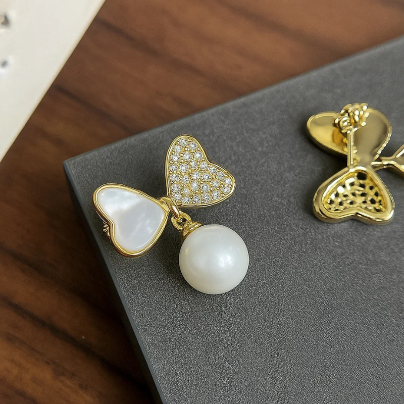 Trâm Cài Áo Chiếc Nơ Đính Ngọc Trai - Hình ảnh 3