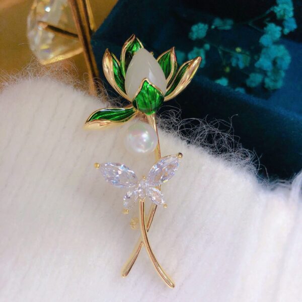 trâm cài áo vest nữ hình hoa mộc lan