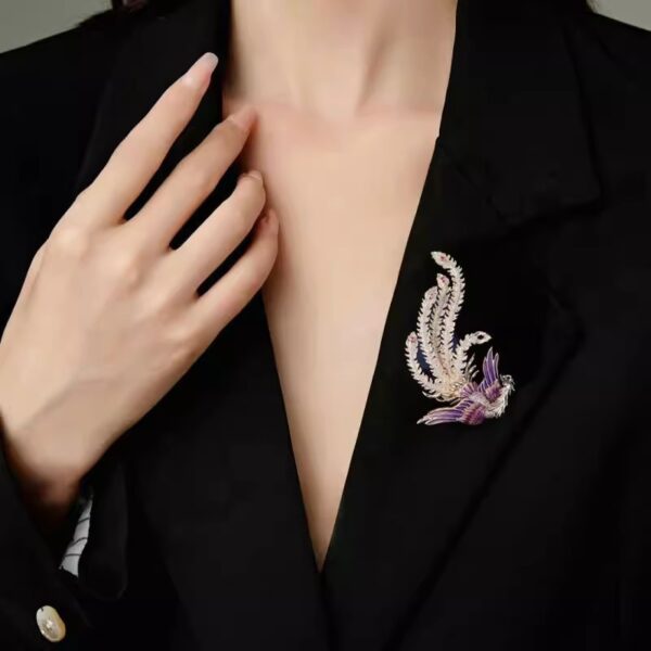 ghim cài áo vest nữ phượng hoàng cao cấp