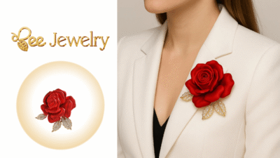 5 mẫu trâm cài áo hoa hồng