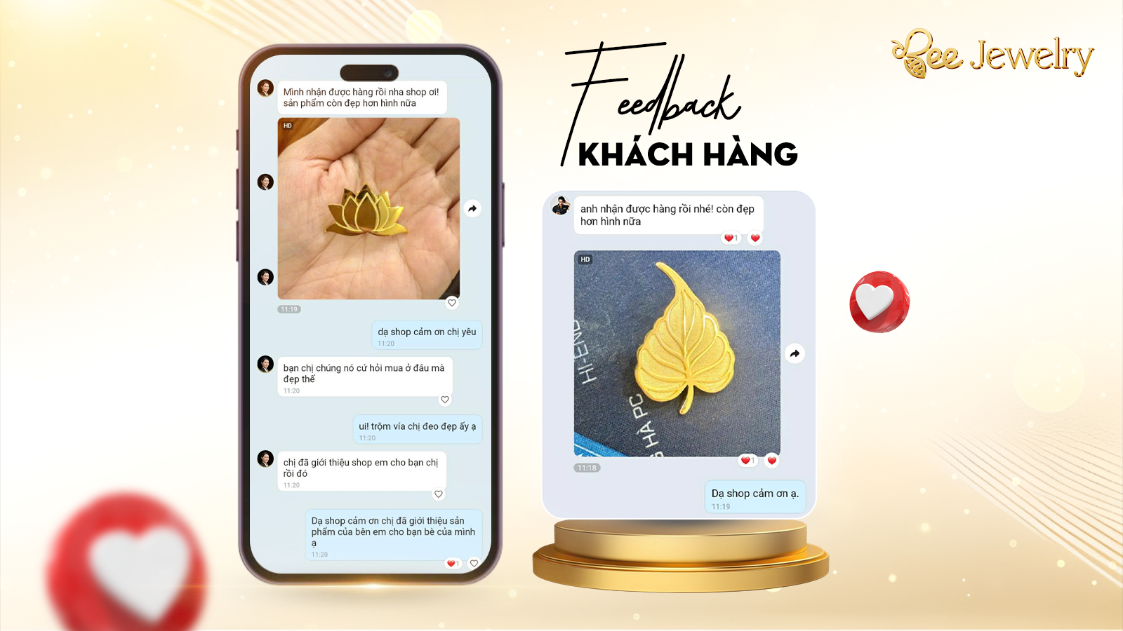 huy hiệu mạ vàng 24K feedback