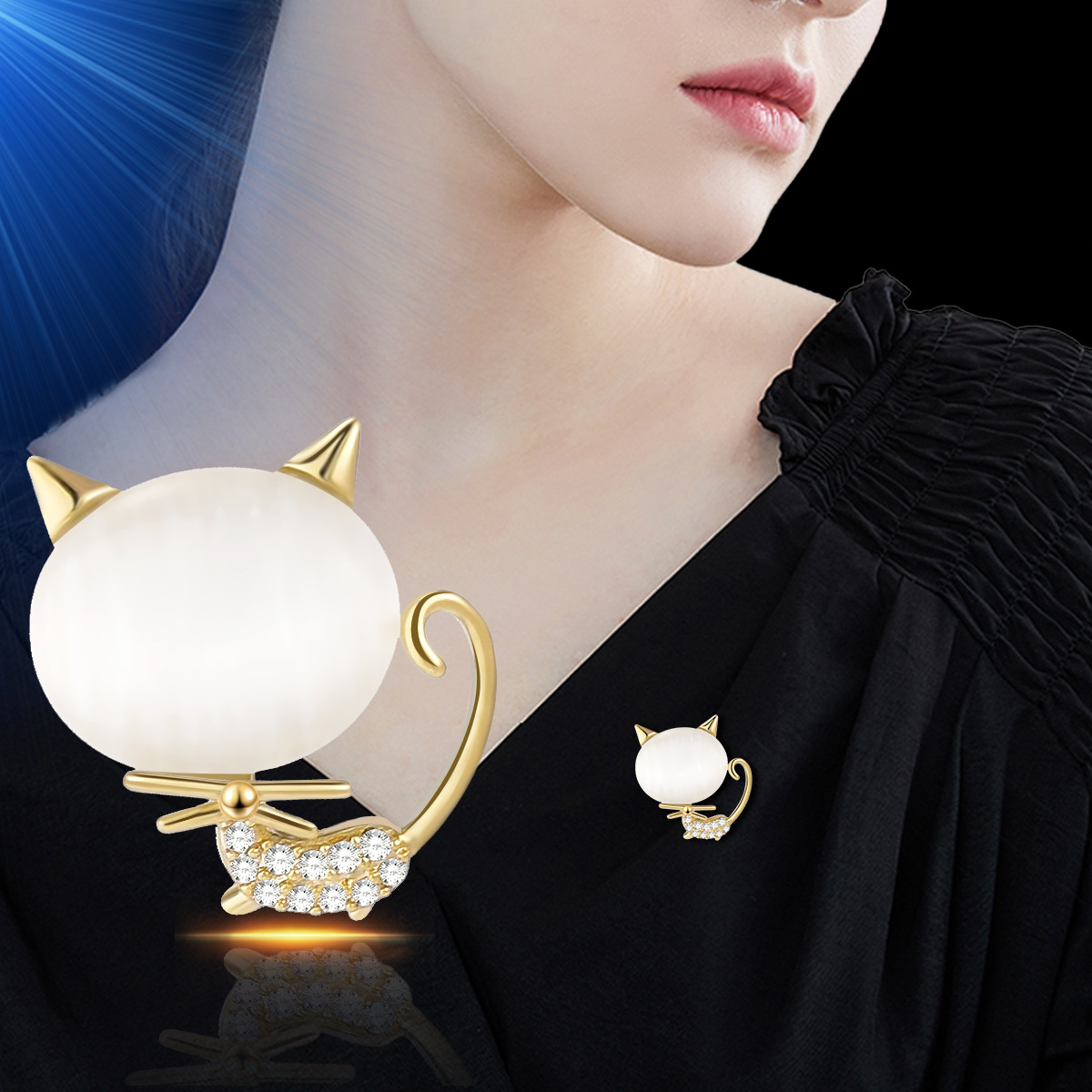 cài áo hình động vật mèo