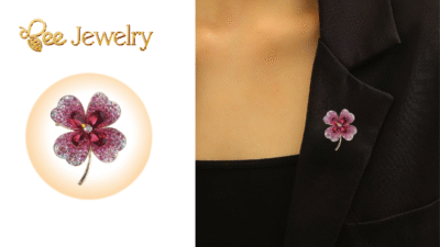 Các mẫu trâm cài áo cỏ 4 lá hot trend 2025