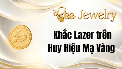 khắc lazer trên huy hiệu mạ vàng