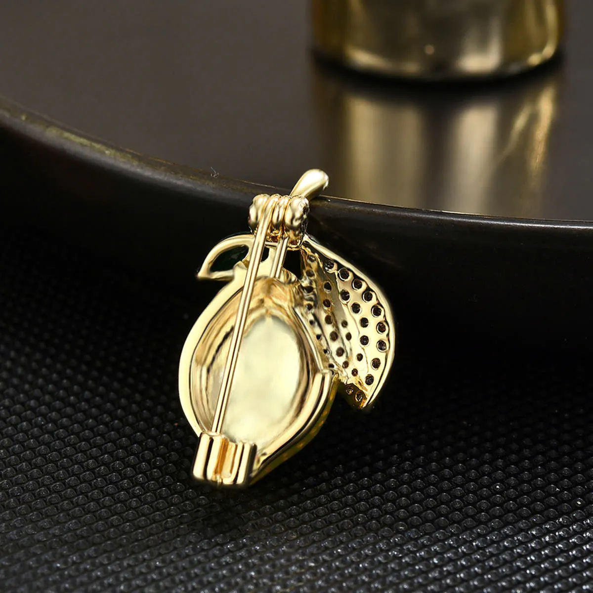 Pin Cài Áo Quả Chanh Vàng Đính Đá - Hình ảnh 6