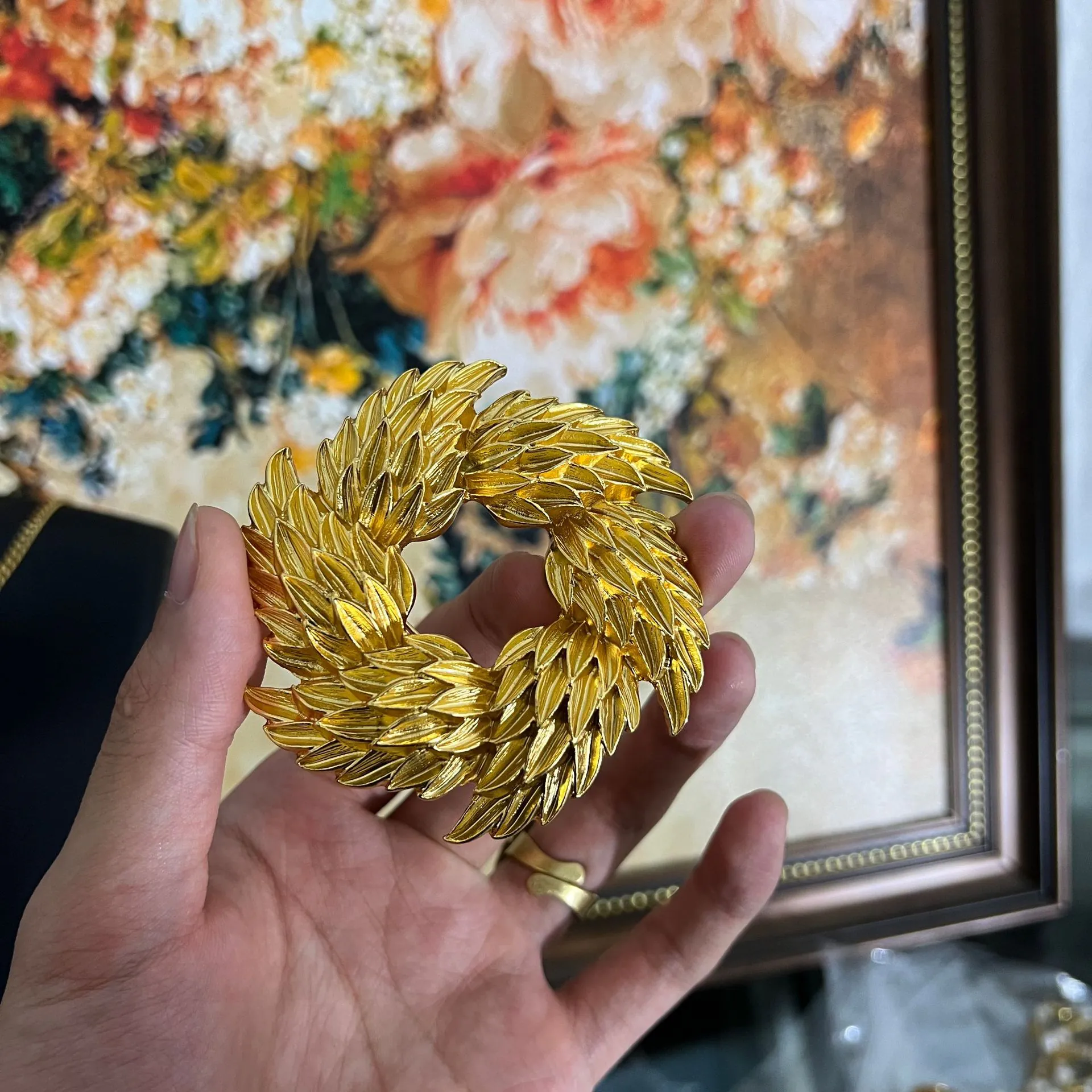 Trâm Cài Áo Vòng Hoa Lúa Mạ Vàng 24K - Hình ảnh 4