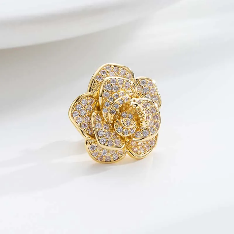 Trâm Cài Áo Nụ Hồng Đính Đá - Hình ảnh 9