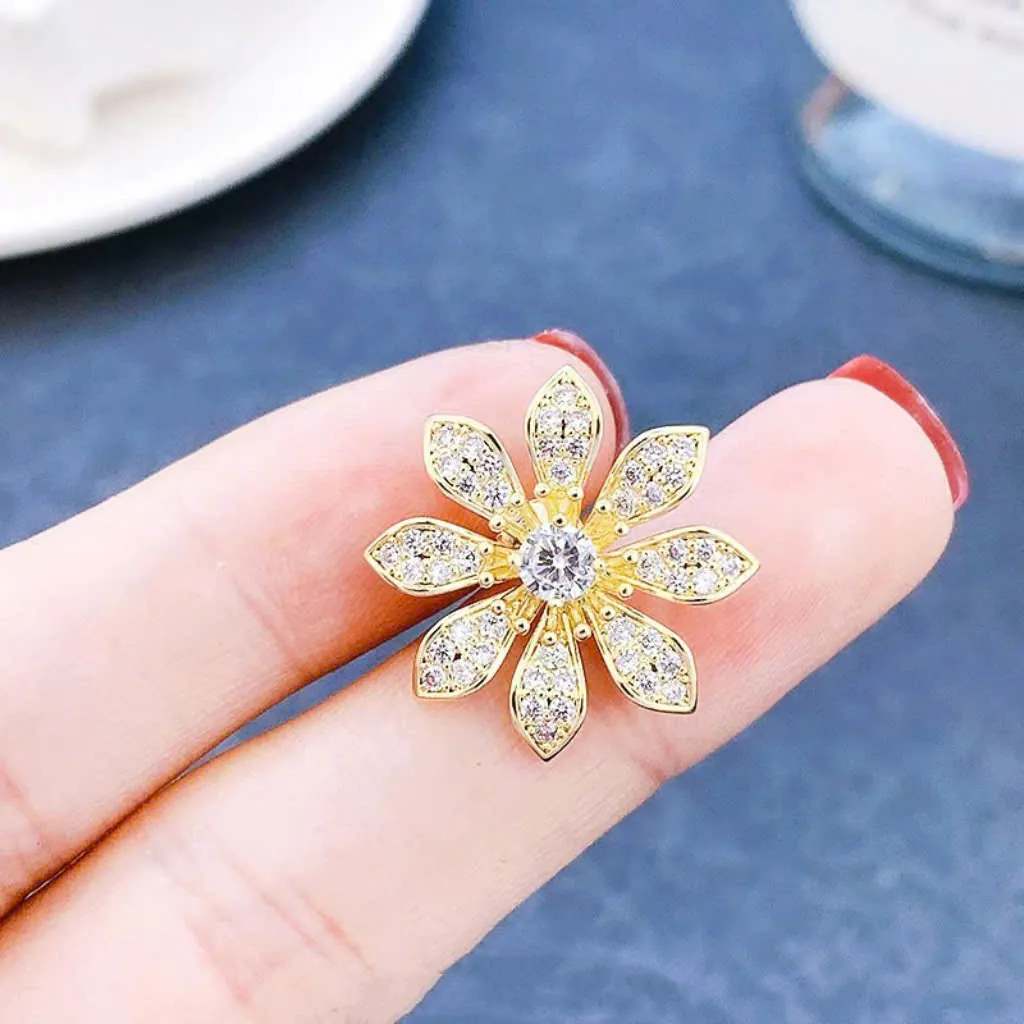 Pin Cài Áo Bông Hoa Đính Đá - Hình ảnh 6