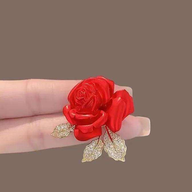 Trâm Cài Áo Hoa Hồng Đính Đá Cao Cấp - Hình ảnh 3