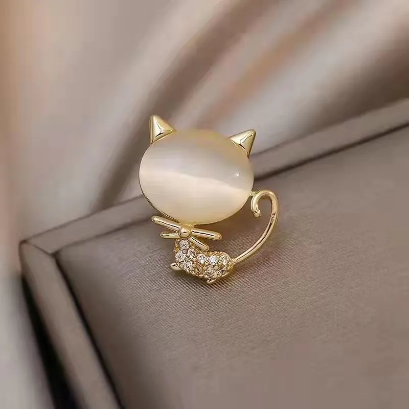 Pin Cài Áo Chú Mèo Đính Đá - Hình ảnh 2