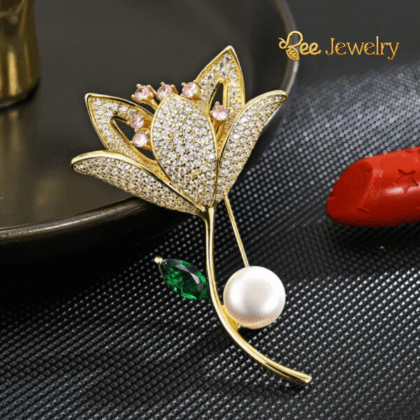 trâm cài áo hoa lily