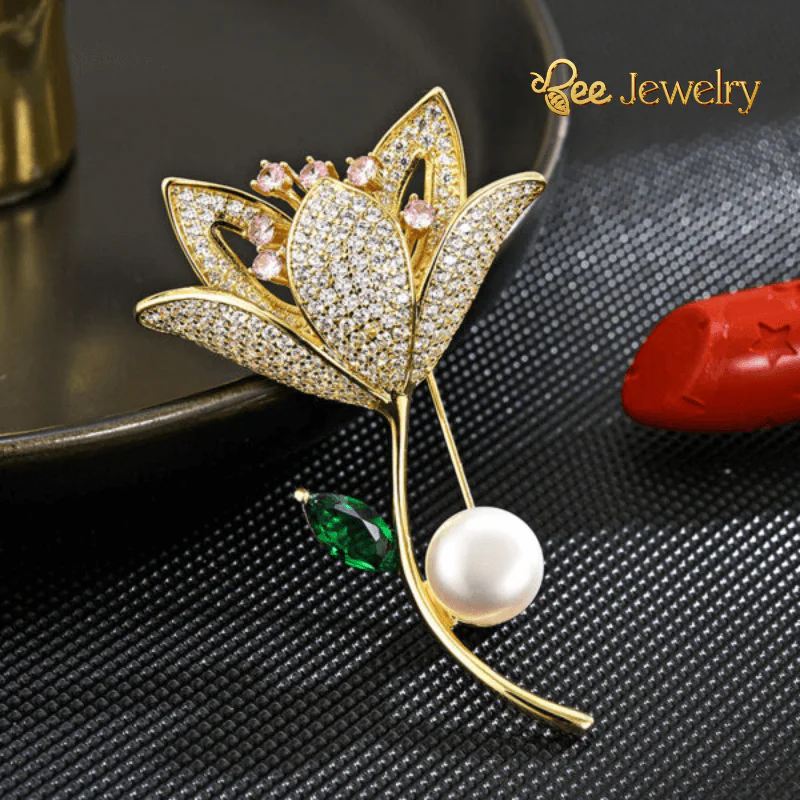 trâm cài áo hoa lily