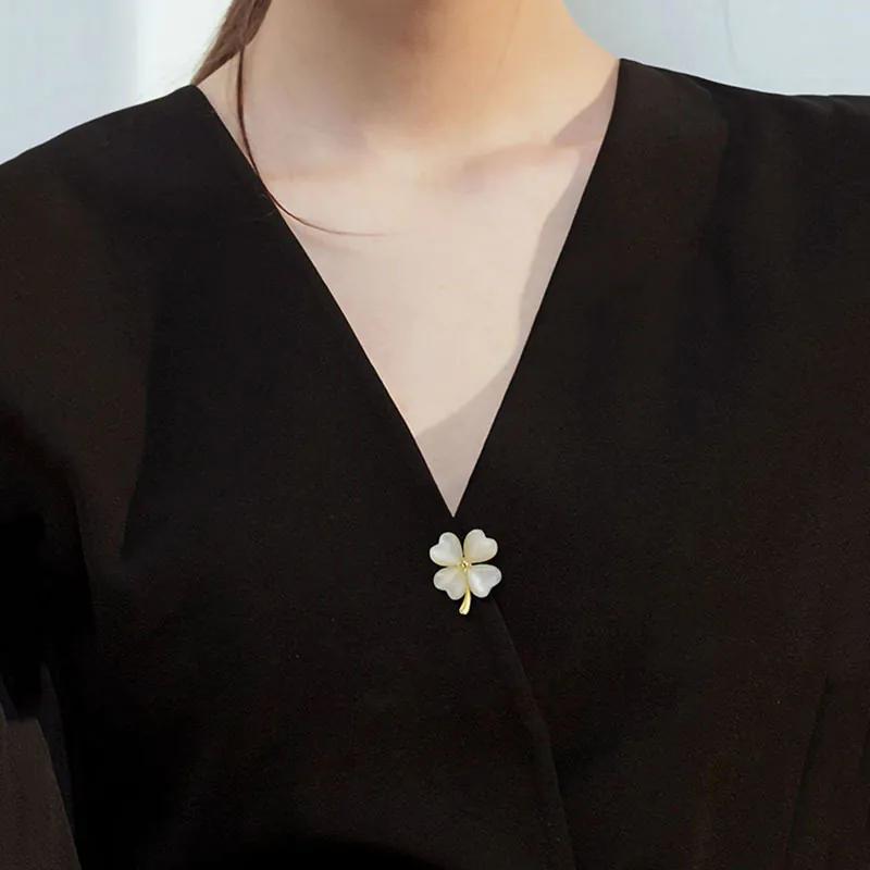 Pin Cài Áo Cỏ 4 Lá May Mắn Đính Phale - Hình ảnh 7