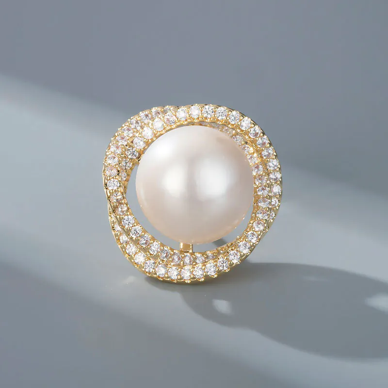Pin Cài Áo Mini Kim Cương Đính Ngọc Trai - Hình ảnh 3