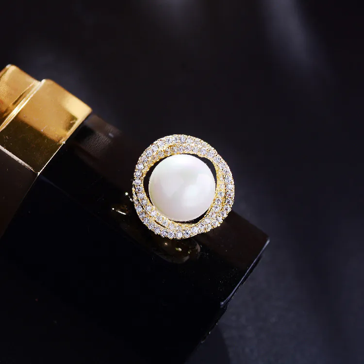 Pin Cài Áo Mini Kim Cương Đính Ngọc Trai - Hình ảnh 5