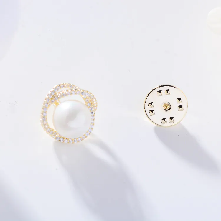 Pin Cài Áo Mini Kim Cương Đính Ngọc Trai - Hình ảnh 4