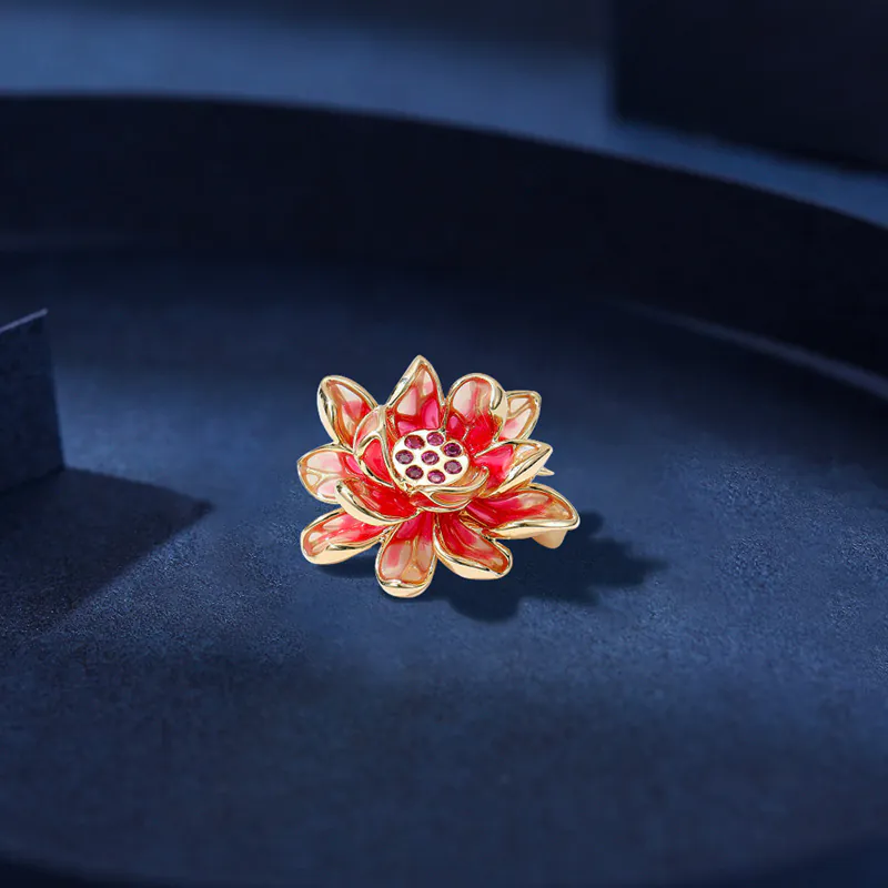 Trâm Cài Áo Hoa Sen Đỏ - Hình ảnh 2