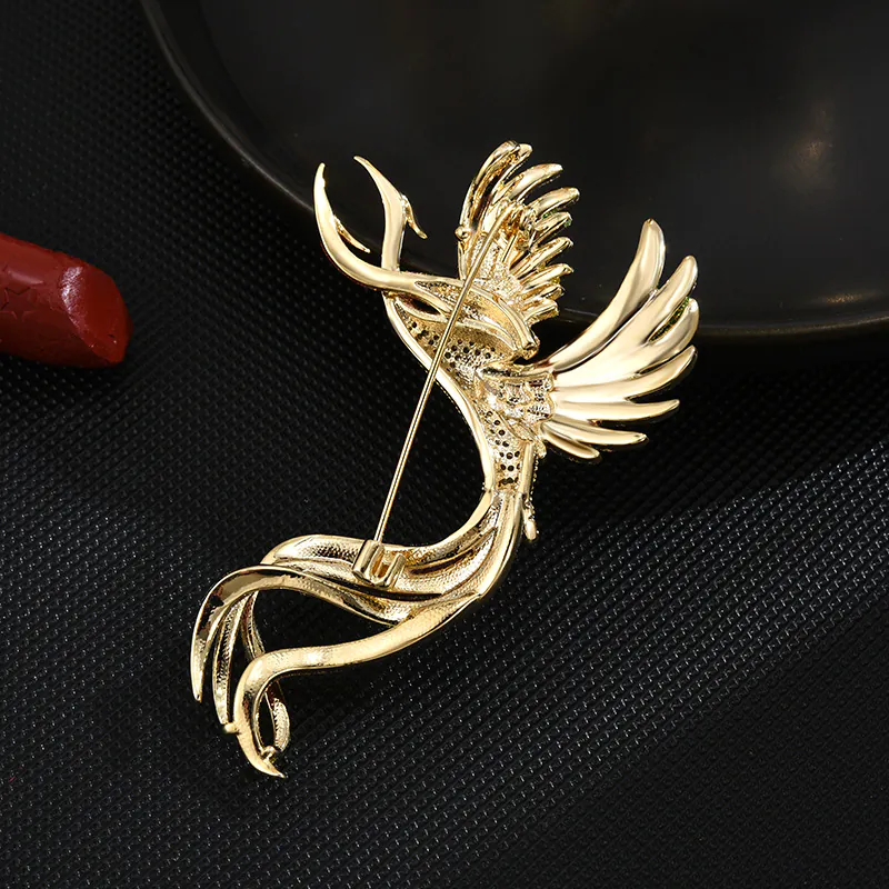 Trâm Cài Áo Phượng Hoàng Ngũ Sắc Đính Đá - Hình ảnh 3