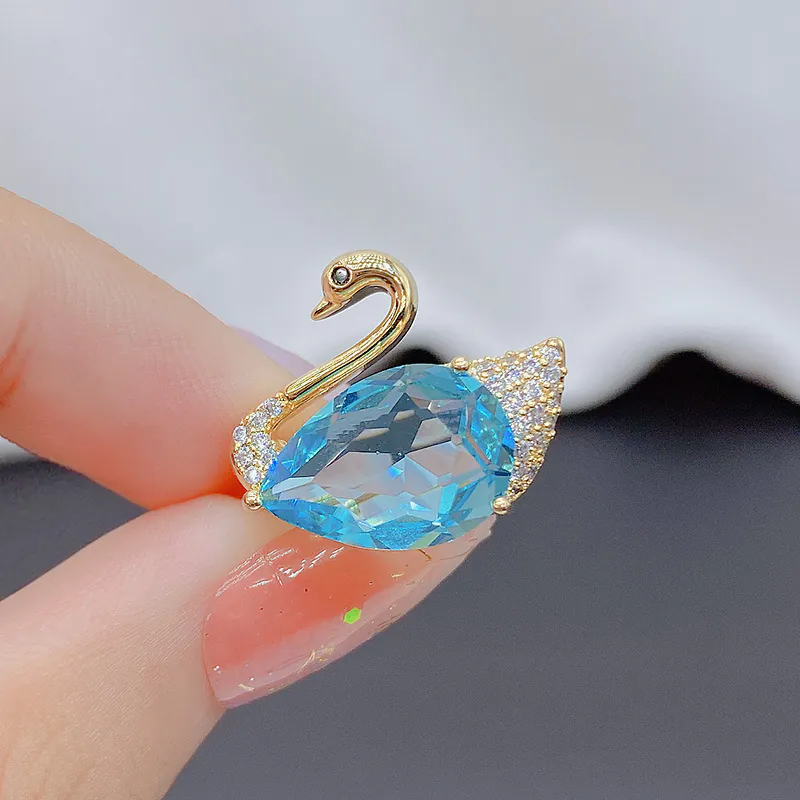 Pin cài Áo Thiên Nga Đính Phale Xanh - Hình ảnh 4