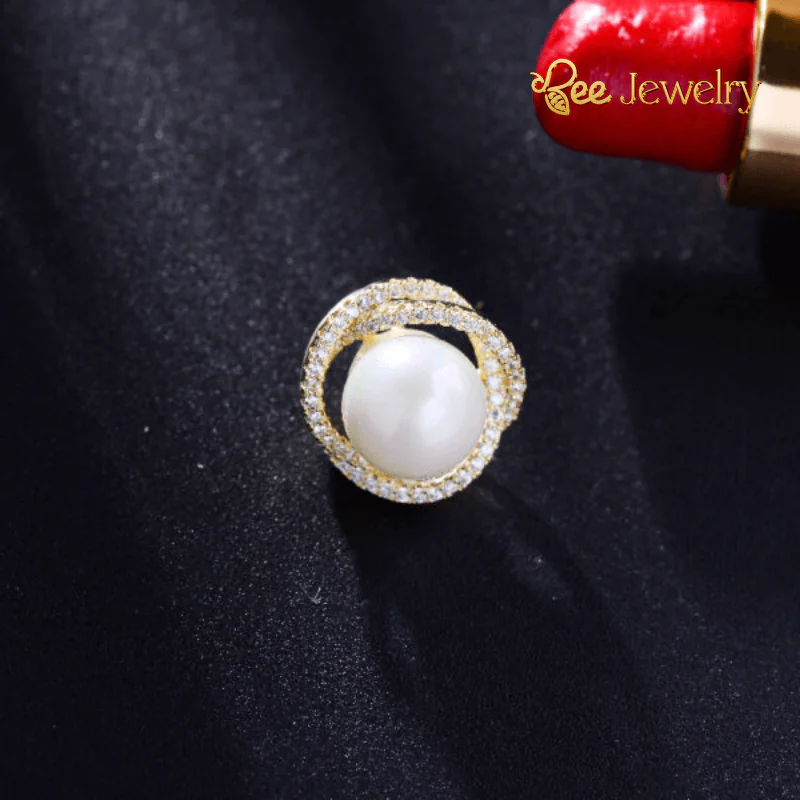 Pin Cài Áo Mini Kim Cương Đính Ngọc Trai