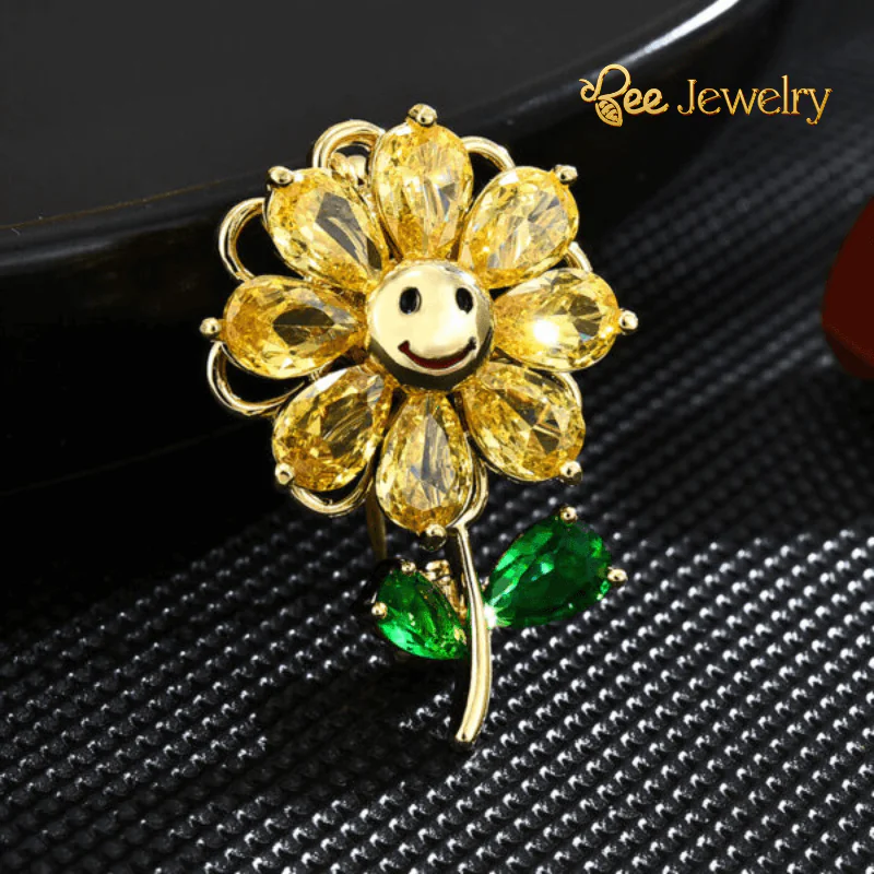 Trâm Cài Áo Hoa Hướng Dương Đính Phale