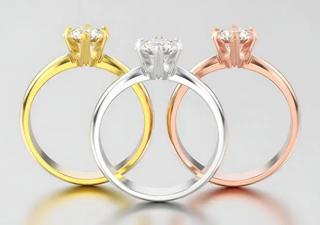 Vàng trắng và vàng hồng trang sức